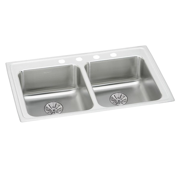 Elkay Lustertone Stainless Steel 29 X 22 X 6-1/2 Equal Double Bowl Top Mount Ada Sink With Perfect Drain LRAD292265PDMR2 - main